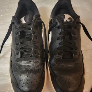 Black Leather Nike Court Vision Low sneakers